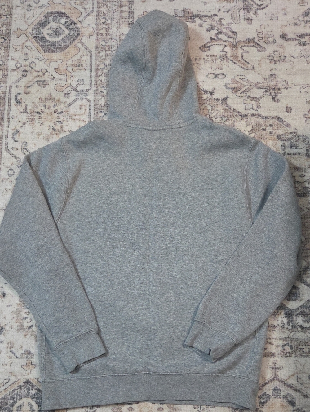 Nike Heather Grey Pullover Hoodie with Small White Logo - Picture 3 of 4